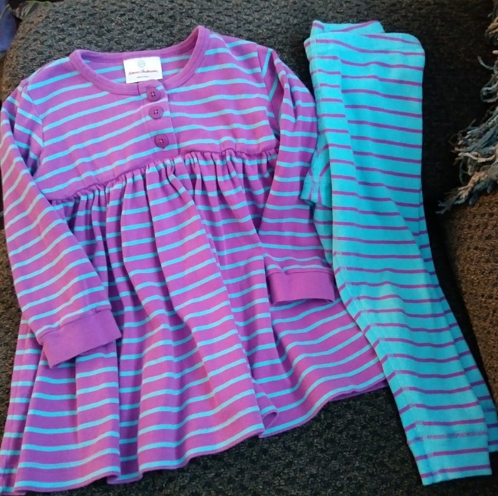 Hanna Andersson 100 Play Dress set. GUC